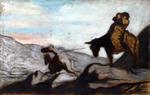 欧洲12-19世纪油画四_DAUMIER, Honore - Don Quixote and Sancho Panza